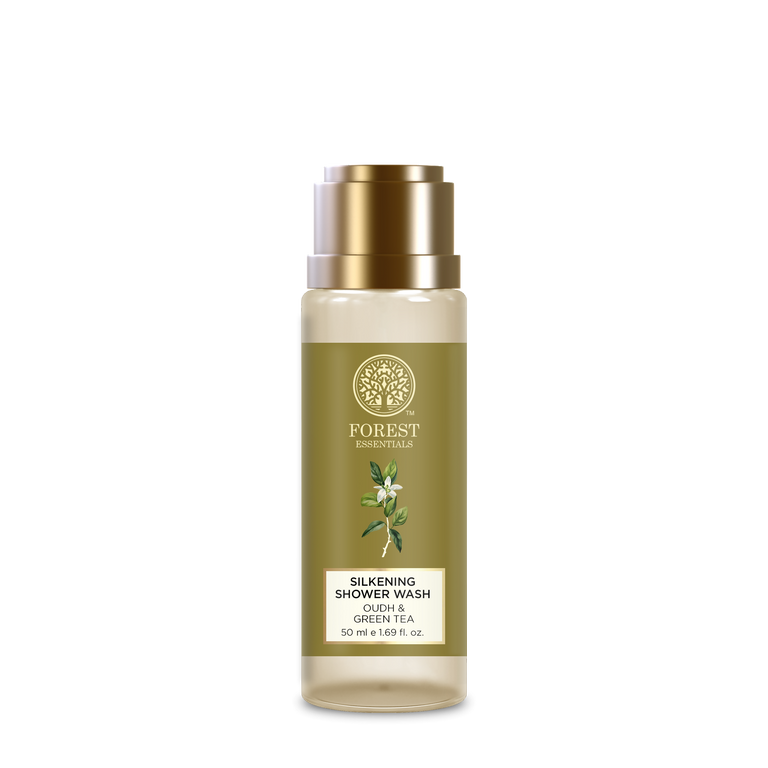 Forest Essentials Travel Size Silkening Shower Wash Oudh & Green Tea - 50 ml