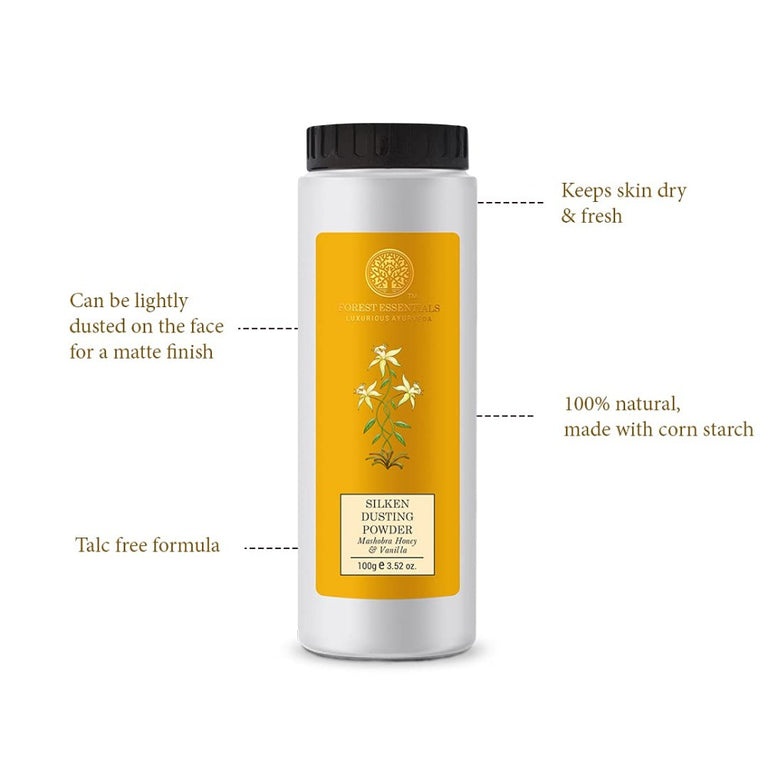Forest Essentials Silken Dusting Powder Mashobra Honey & Vanilla - 90 gm