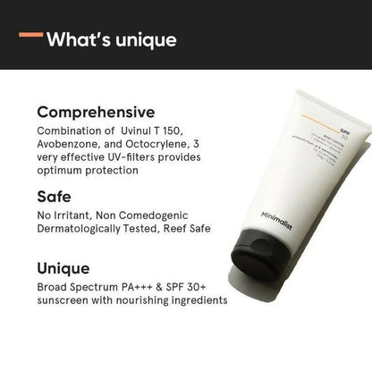 Minimalist SPF 30 Body Lotion With Vitamin E, Gylcerin & Green Tea Extract - 150 gm