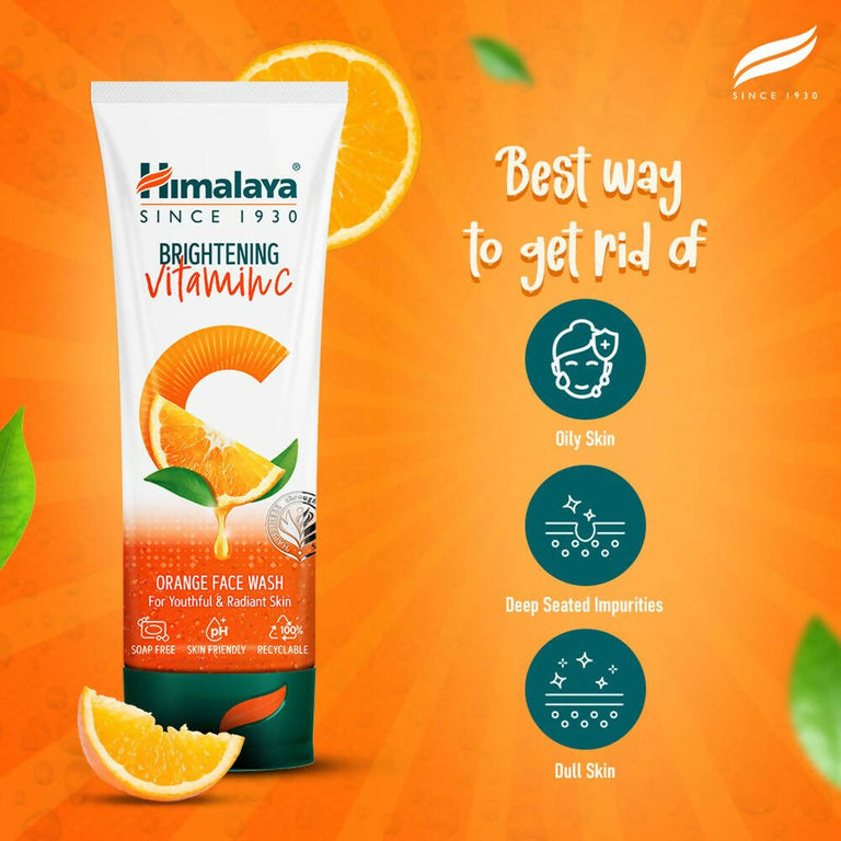 Himalaya Herbals Brightening Vitamin C Orange Face Wash - 50 ml