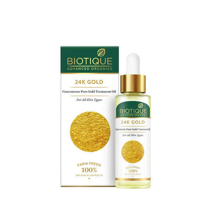 Biotique Advanced Organics 24K Gold Concentrate Pure Gold Treatment Oil - 30 ml