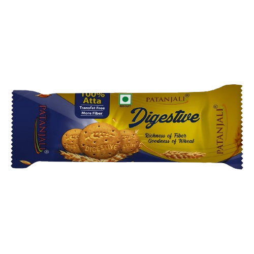 Patanjali Digestive Biscuits - 100 gm - Pack of 5