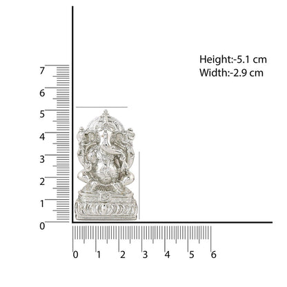 Estele Rhodium Plated Spiritual Lord Ganesha Idol for Gifts & HouseWarming/Home/Office Decors