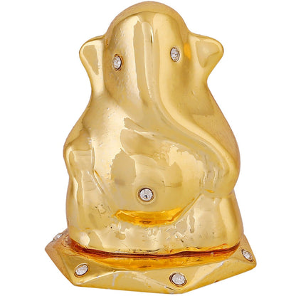Estele Gold-Polished God of beginnings Lord Ganesha Idol for Home/Office Decors