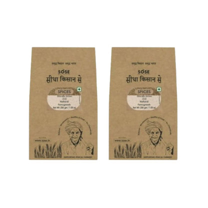 Gir Sidha Kisan Se Natural Fenugreek Seeds (Methi) - 200 gm - Pack of 2
