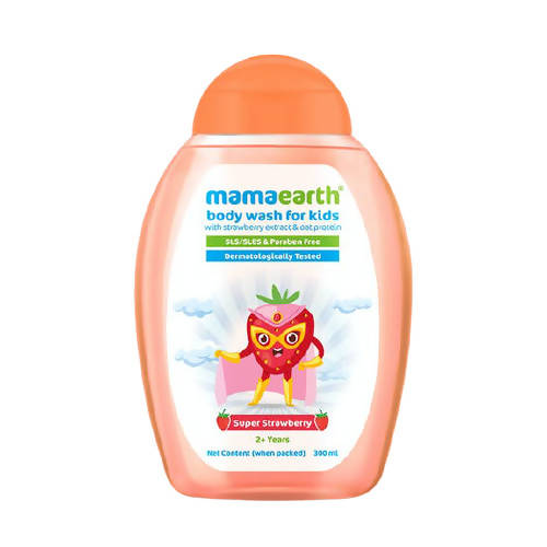 Mamaearth Super Strawberry Body Wash for Kids with Strawberry & Oat Protein - Limited Time Offer - 300 ml