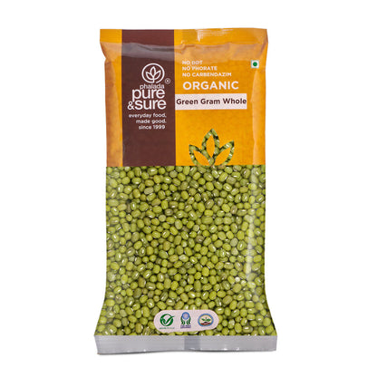 Pure & Sure Organic Green Gram Whole - 500 gm