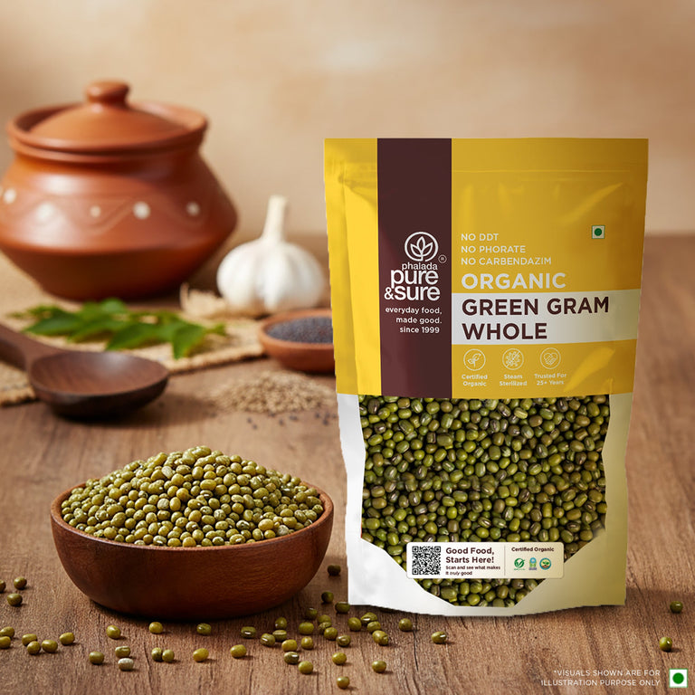Pure & Sure Organic Green Gram Whole - 500 gm