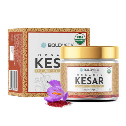 Boldveda Organic Kesar Kashmiri Saffron Threads - 1 gm