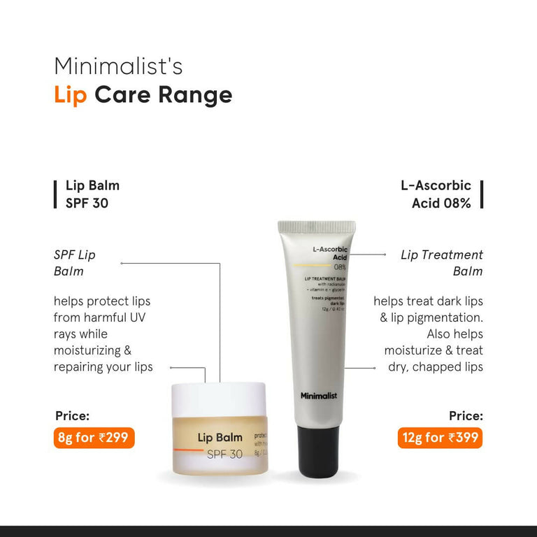 Minimalist 8% L-Ascorbic Acid Lip Treatment Balm - 12 gm