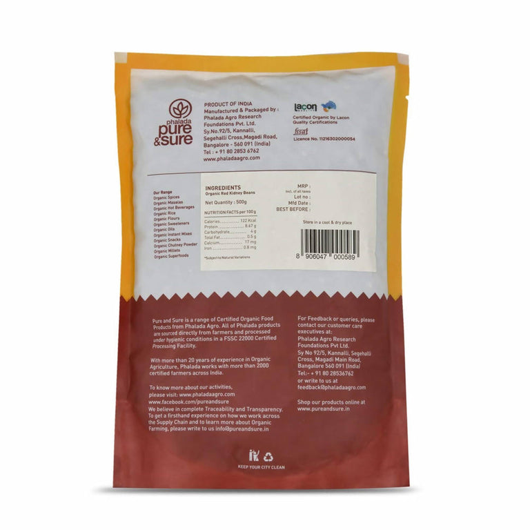 Pure & Sure Rajma / Kidney Beans Traditional Organic Pulses - 500 ml