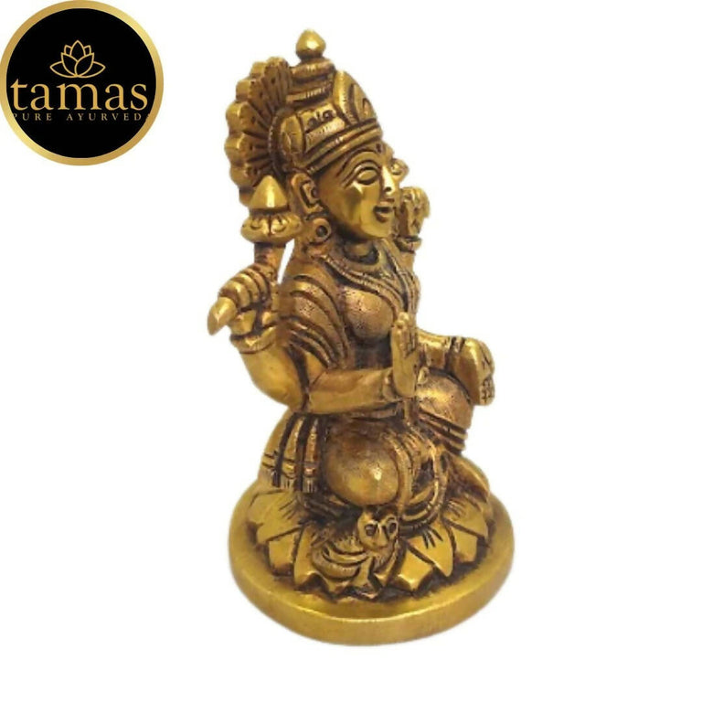 Tamas Brass Lord Ganesh Lakshmi Statue (Golden) - Combo