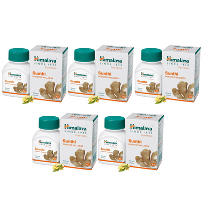 Himalaya Herbals Sunthi Digestive Wellness Tabs - Pack of 1 - 60 tabs
