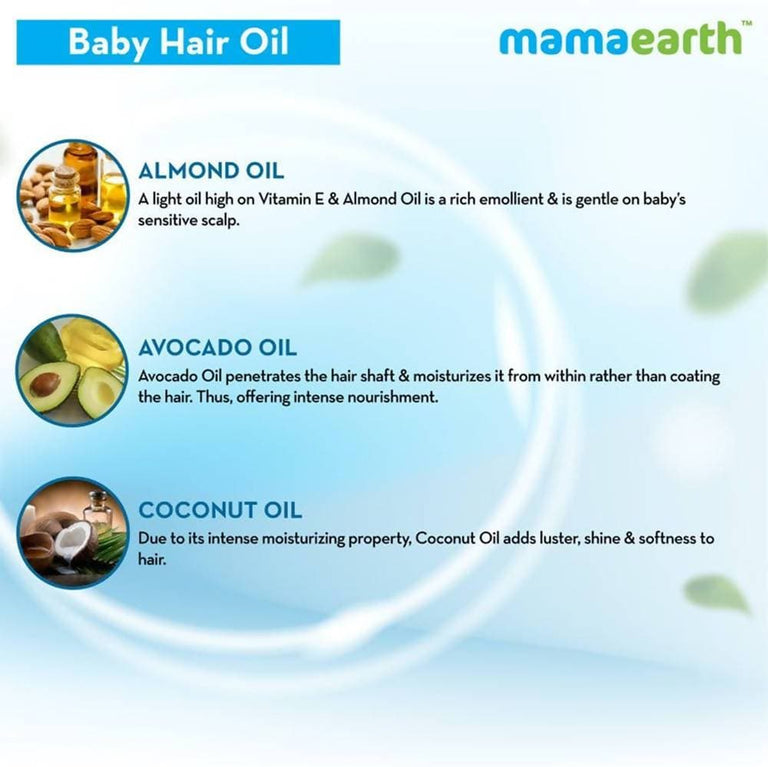 Mamaearth Nourishing Hair Oil For Babies For Repairs Dry Scalp & Stimulates New Hair Growth - 100 ml