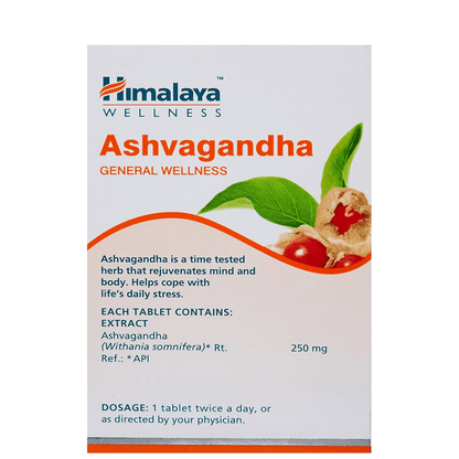Himalaya Ashvagandha Tablets - General Wellness - 60 tabs - Pack of 1