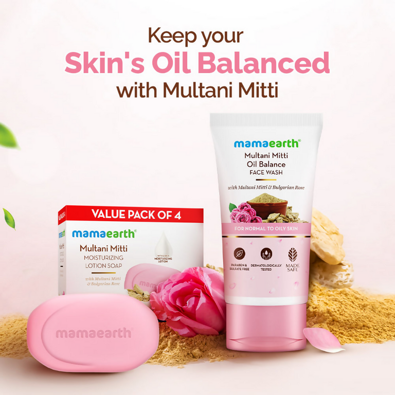 Mamaearth Multani Mitti Oil Balance Face Wash With Multani Mitti & Bulgarian Rose - 150 ml
