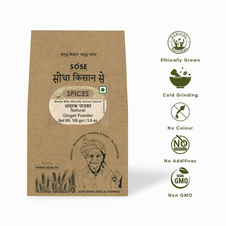 Gir Sidha Kisan Se Natural Ginger Powder (Adrak) - 100 gm - Pack of 2