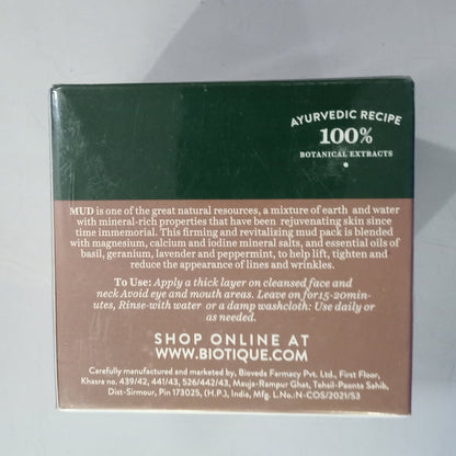 Biotique Advanced Ayurveda Bio Mud Youthful Firming and Revitalizing Face Pack - 75 gm