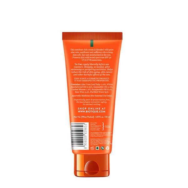 Biotique Bio Aloe Vera 30+ SPF Sunscreen Ultra Soothing Body Lotion - 50 ml