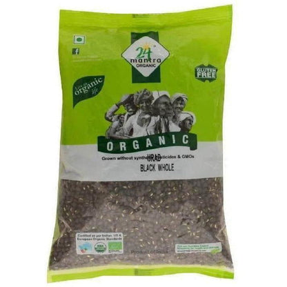 24 Mantra Organic Black Urad Whole - 500 gm