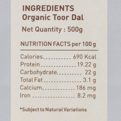 Pure & Sure Toor Dal Traditional Organic Pulses - 500 gm