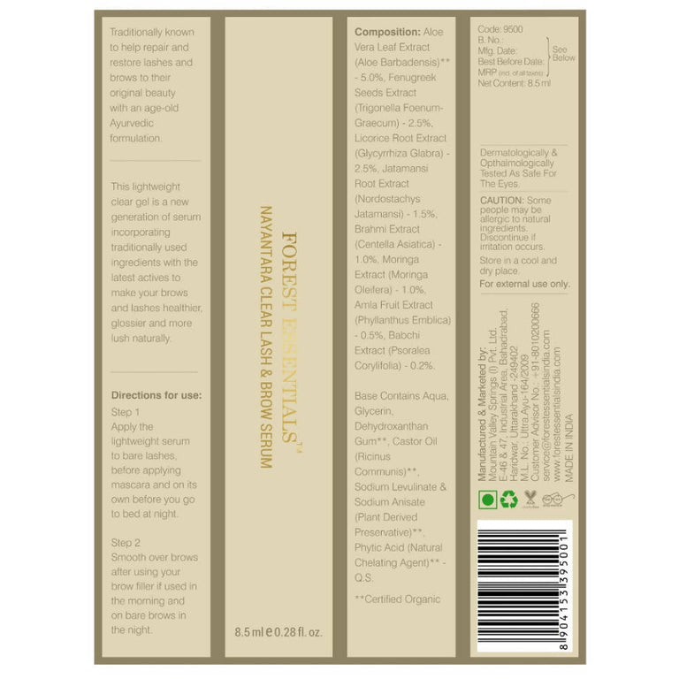 Forest Essentials Nayantara Clear Lash & Brow Serum - 8.5 ml