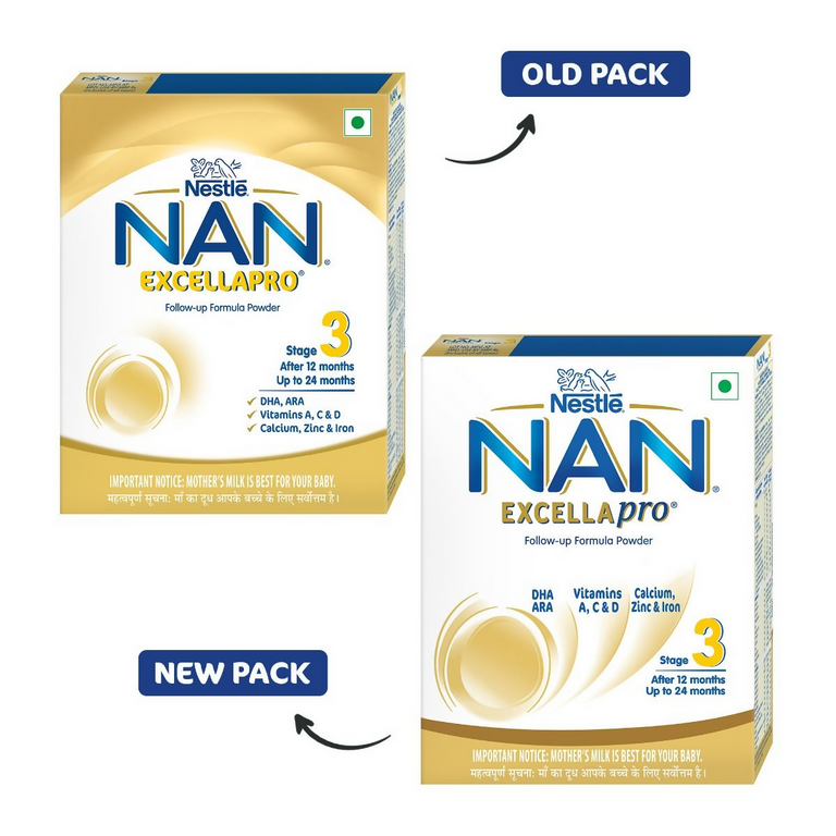 Nestle Nan Excellapro Follow-Up Formula Powder - Stage 3 (After 12 Months) - 400 gm Refill Pack