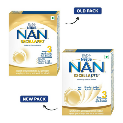 Nestle Nan Excellapro Follow-Up Formula Powder - Stage 3 (After 12 Months) - 400 gm Refill Pack
