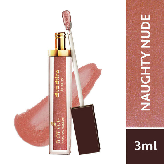 Biotique Diva Shine Lip Gloss - Naughty Nude - 3 ml