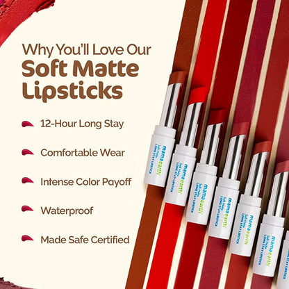 Mamaearth Soft Matte Long Stay Lipstick - Mocha Brown - 3.5 gm