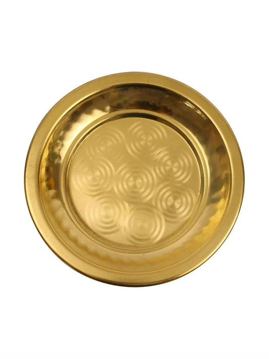 Spillbox Gold-Toned Brass Ring Thali Pooja Essential