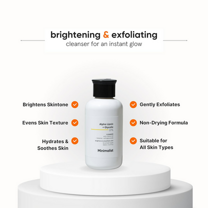 Minimalist 7% ALA + Glycolic Brightening Face Wash - 100 ml