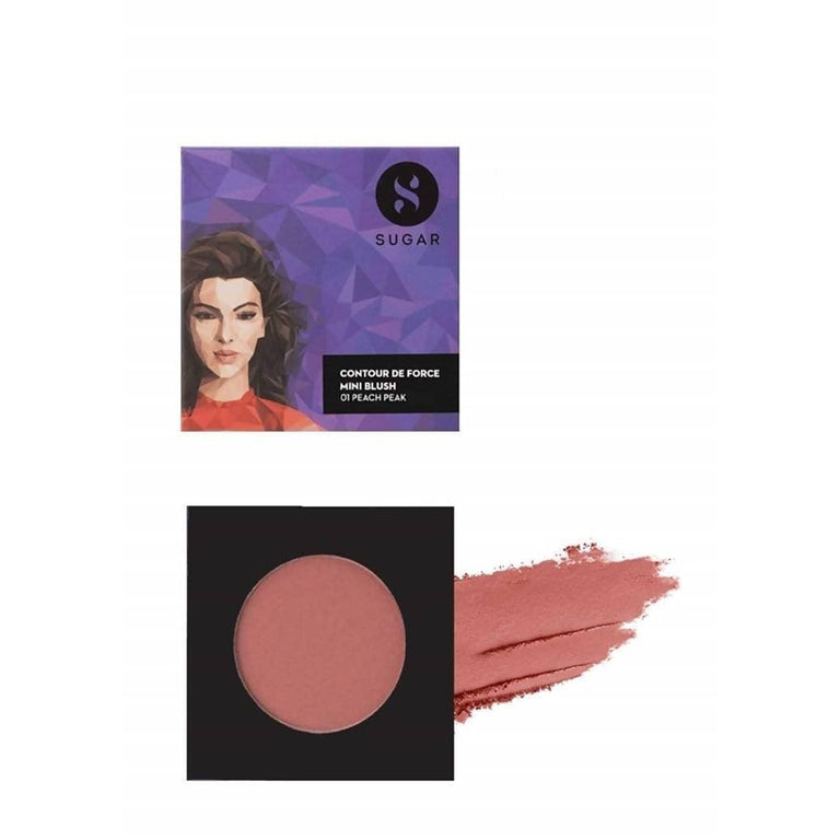 Sugar Cosmetics Contour De Force Mini Blush - 01 Peach Peak - 4 g