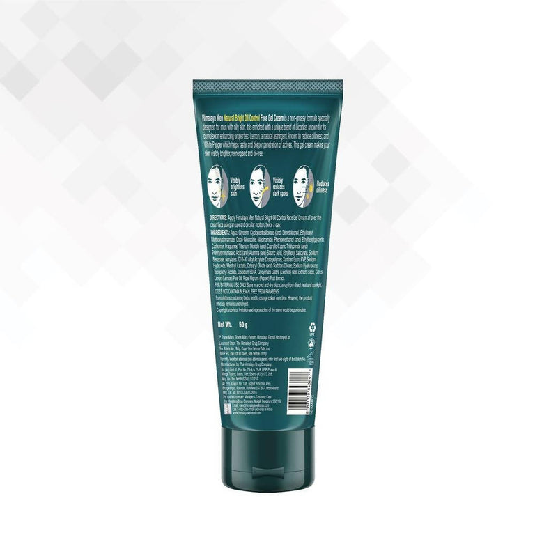 Himalaya Herbals Men Natural Bright Oil Control Face Gel Cream - 50 gm