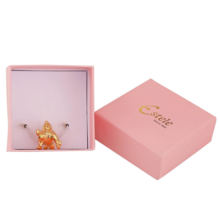 Estele Gold-Polished Divine Lord Krishna Idol for Home/Car Decor