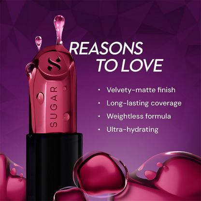 SUGAR Glide Peptide Serum Lipstick with Vitamin E - 02 Positano Peach - 4.2 gm