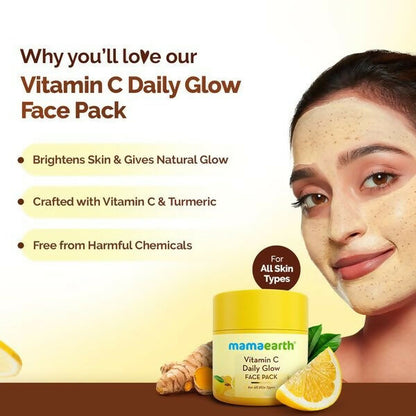 Mamaearth Vitamin C Daily Glow Face Pack with Vitamin C & Turmeric - 100 gm