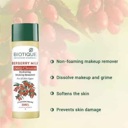 Biotique Berberry Milk Deep Cleanse Hydrating Makeup Remover - 120 ml