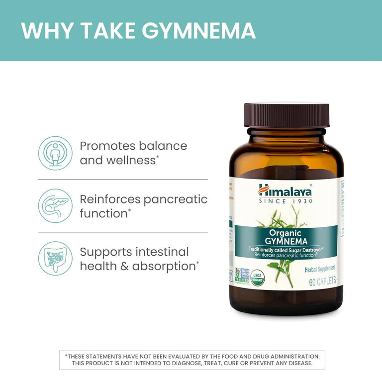 Himalaya Herbals Gymnema Caplets - 60 caplets - Pack of 2
