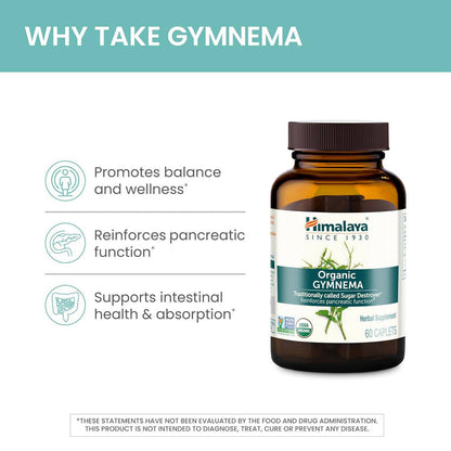 Himalaya Herbals Gymnema Caplets - 60 caplets - Pack of 2