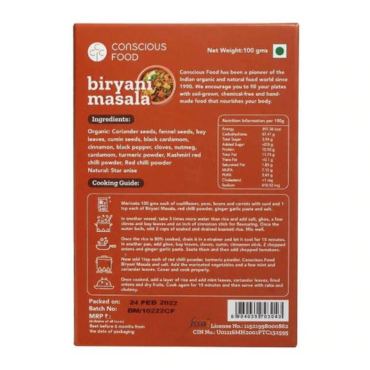 Conscious Food Biryani Masala Powder - 100 gm