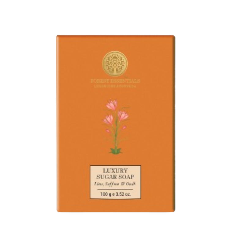 Forest Essentials Luxury Sugar Soap Lime Saffron & Oudh - 100 gm