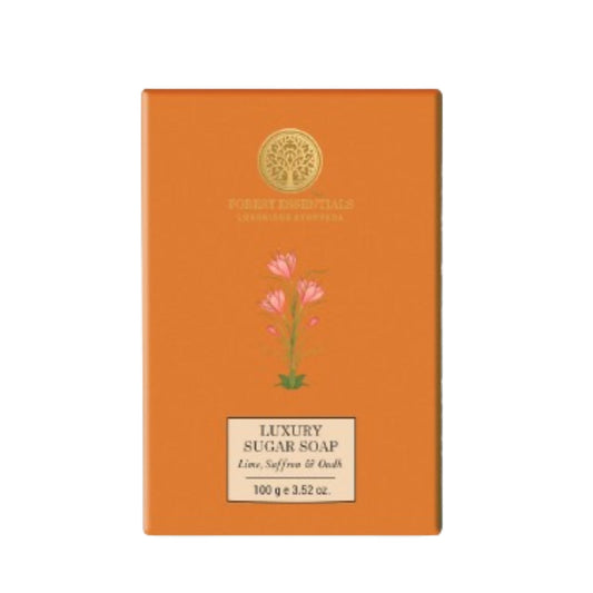Forest Essentials Luxury Sugar Soap Lime Saffron & Oudh - 100 gm