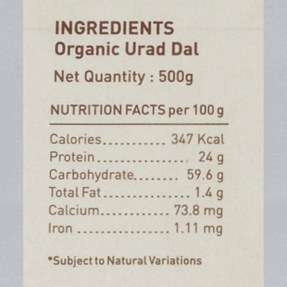 Pure & Sure Urad Dal Split Organic Pulses - 500 gm