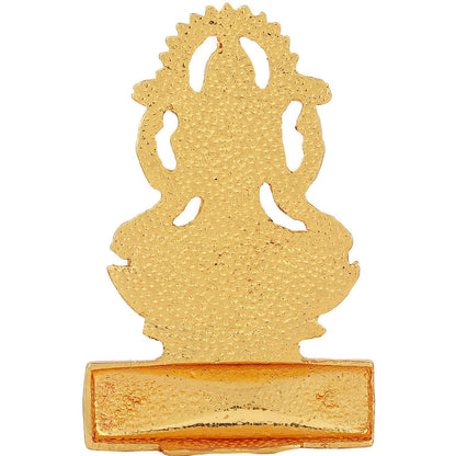 Estele Gold-Polished goddess of wealth Laxmi Devi on lotus Idol for Home/Car decor