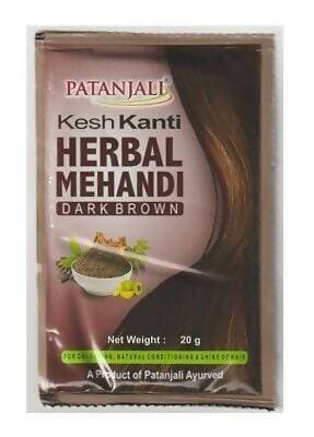 Patanjali Kesh Kanti Herbal Mehandi Dark Brown - Pack of 5 - 20 gm