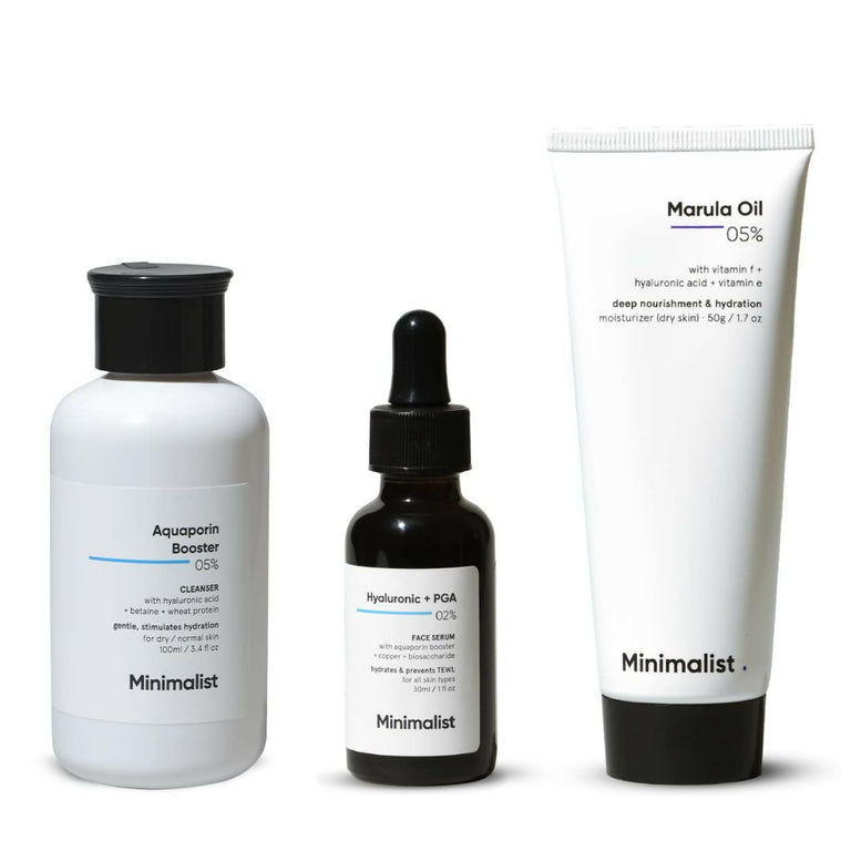 Minimalist Dry Skincare Kit - Face Wash, Moisturizer & Serum - kit