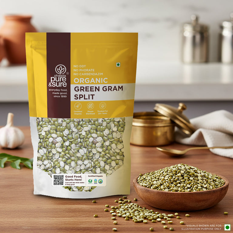Pure & Sure Organic Green Gram Split - 500 gm