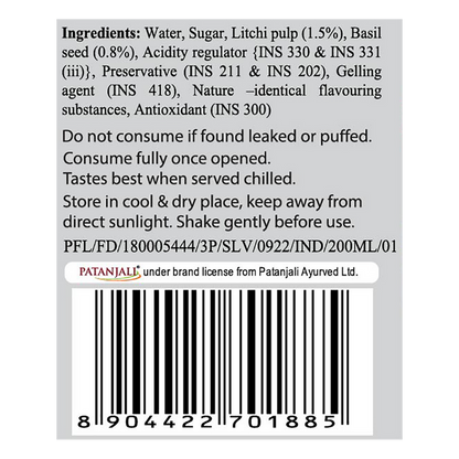Patanjali Litchi Basil Drink - 200 ml