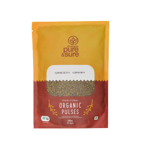 Pure & Sure Green Gram Whole Traditional Organic Pulses - 500 gm